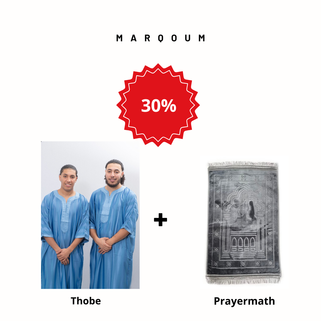 Classic Light Blue Thobe + Grey Prayermath