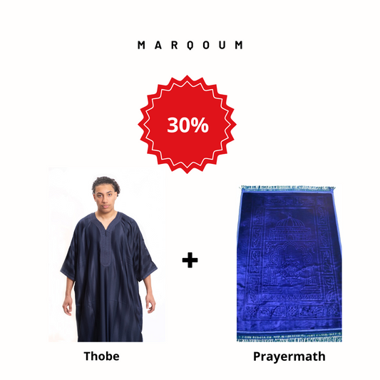 Premium Midnight Blue Thobe + Blue Prayermath