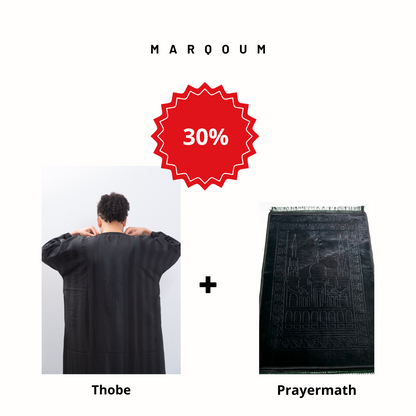 Classic black Thobe+ Black Prayermath